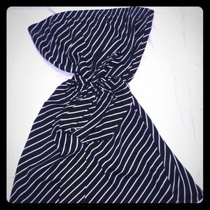 Express stripe strapless dress